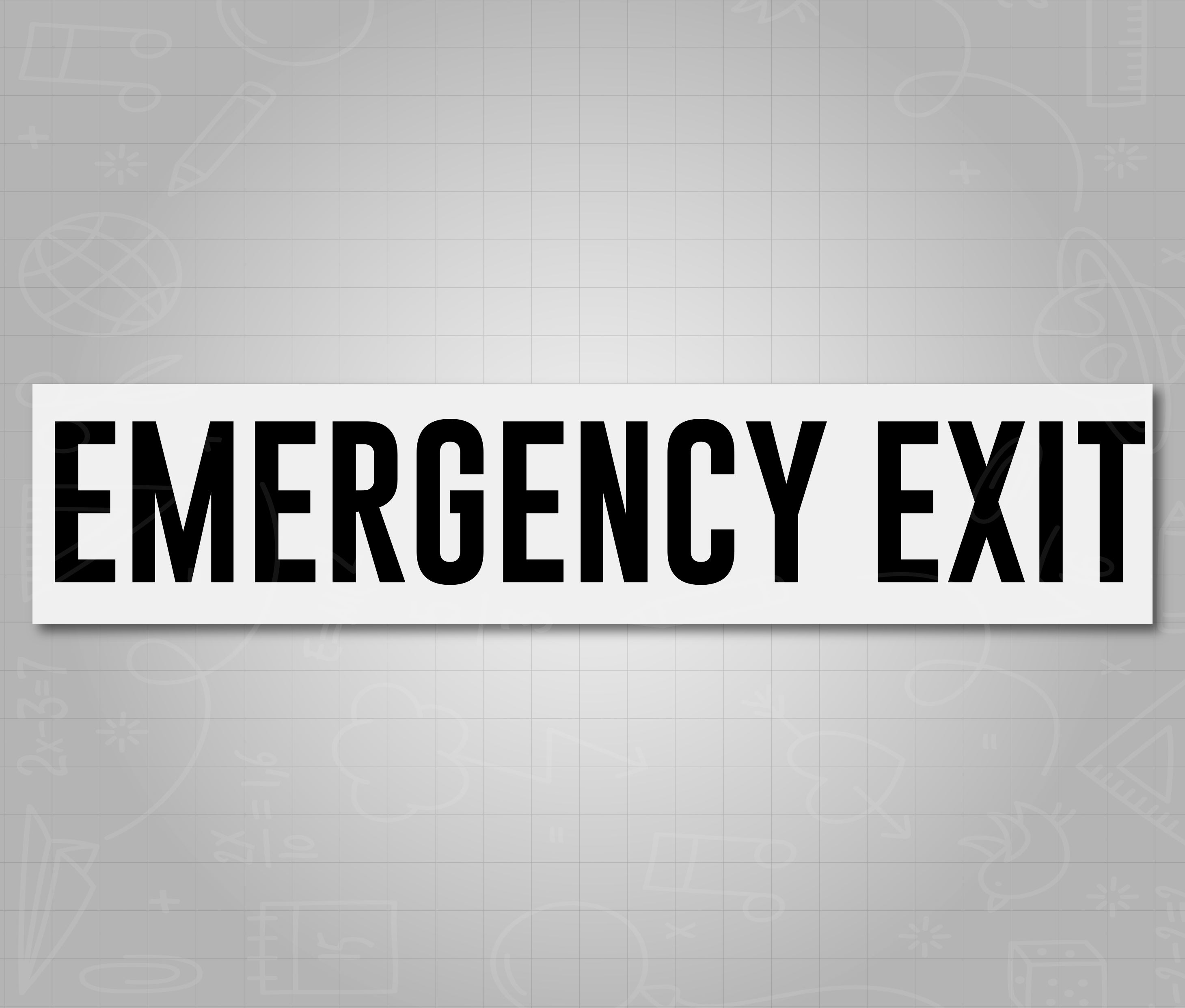 Emergency Exit- Black School Bus Decal Sticker – Bus Decals