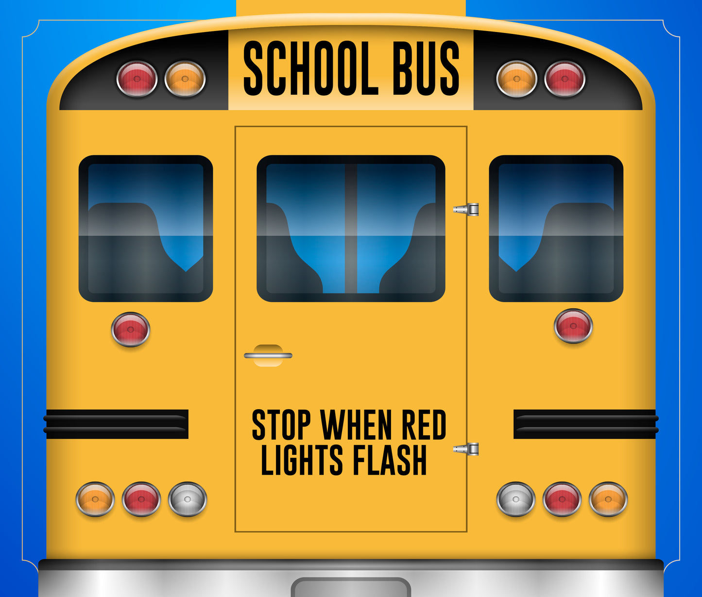 Stop When Red Lights Flash Thomas D Series - School Bus Decal Sticker