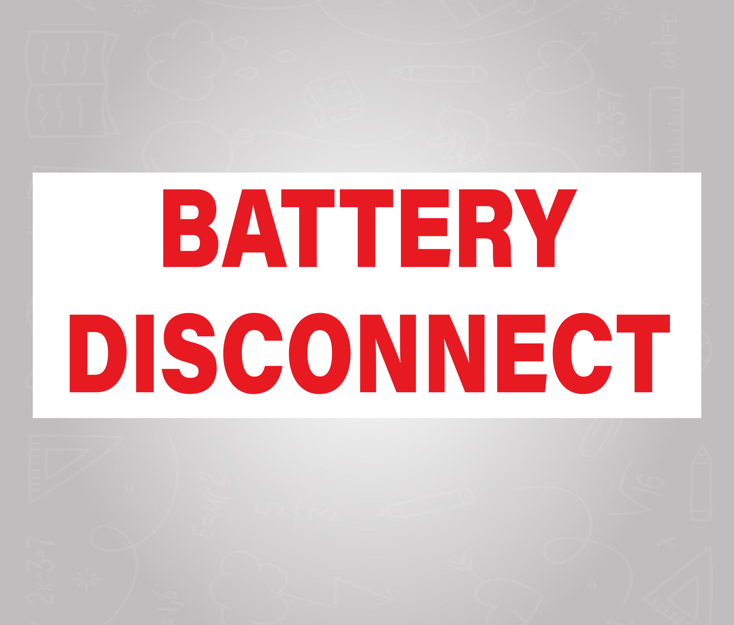 Battery Disconnect Red - School Bus Decal Sticker