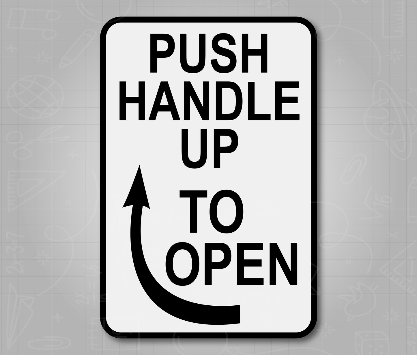 Exit Push Handle Up To Open - School Bus Decal Sticker