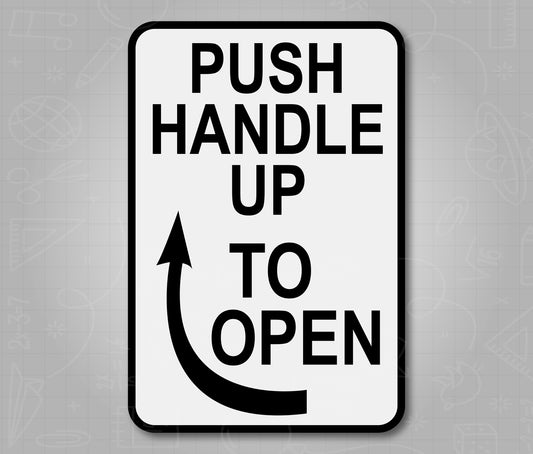 Exit Push Handle Up To Open - School Bus Decal Sticker