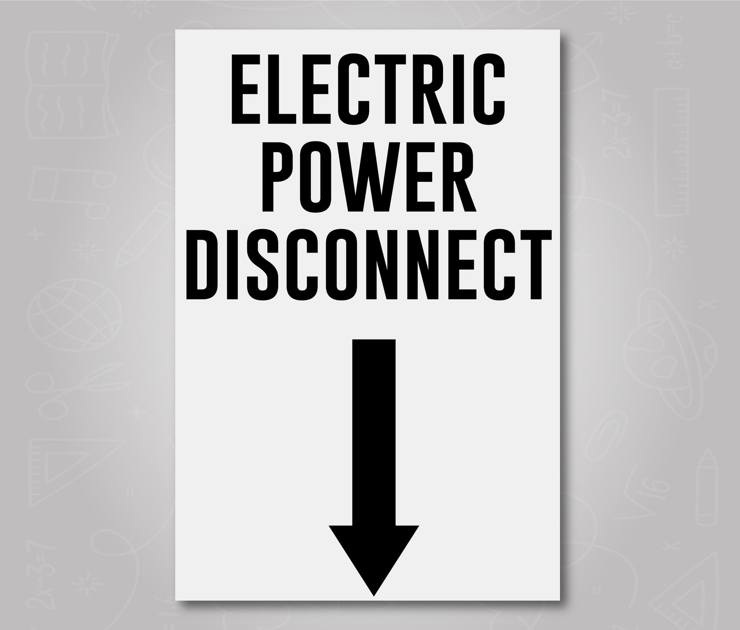 Electric Power Disconnect - School Bus Decal Sticker