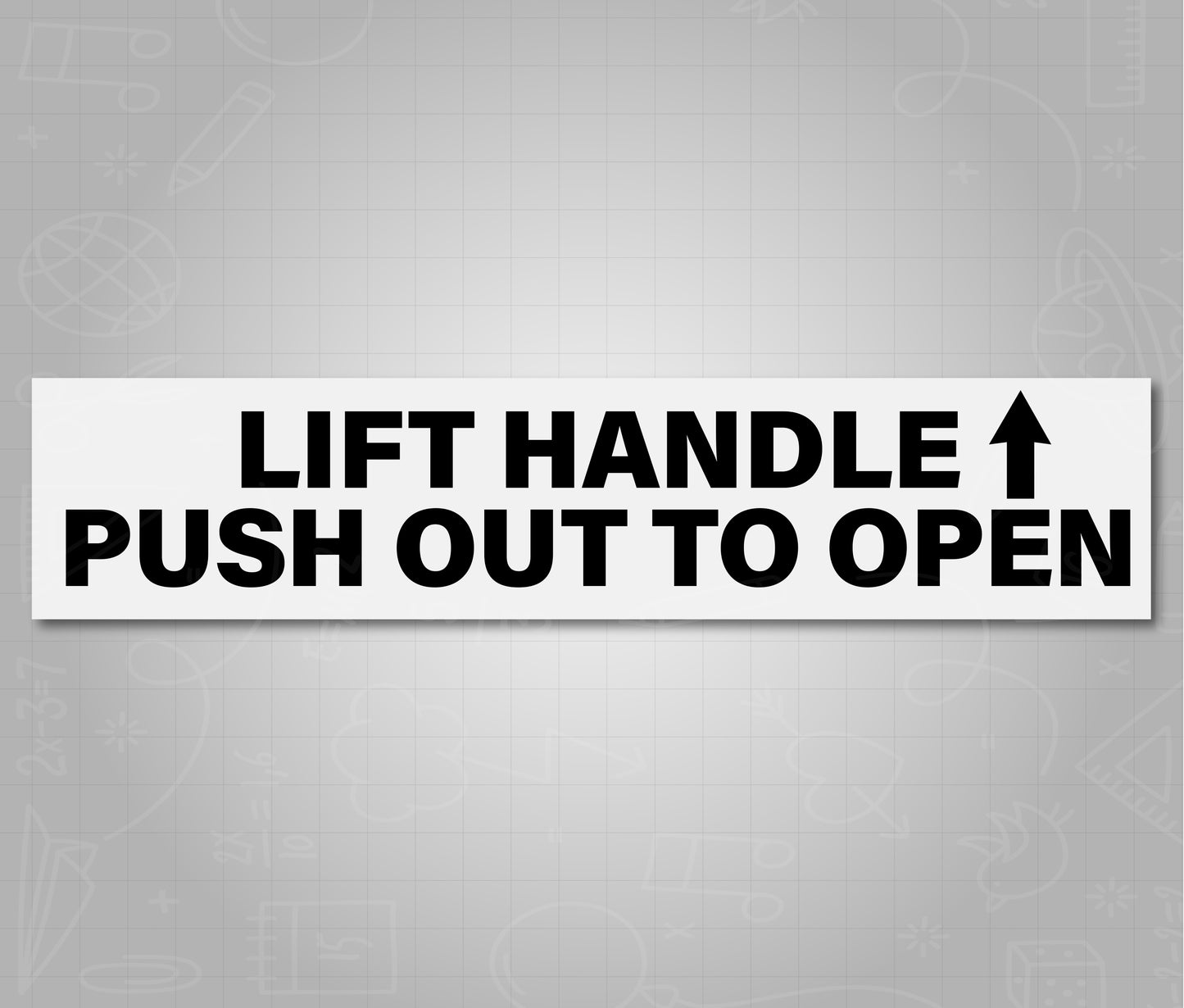 Lift Handle Push Out To Open Black - School Bus Decal Sticker