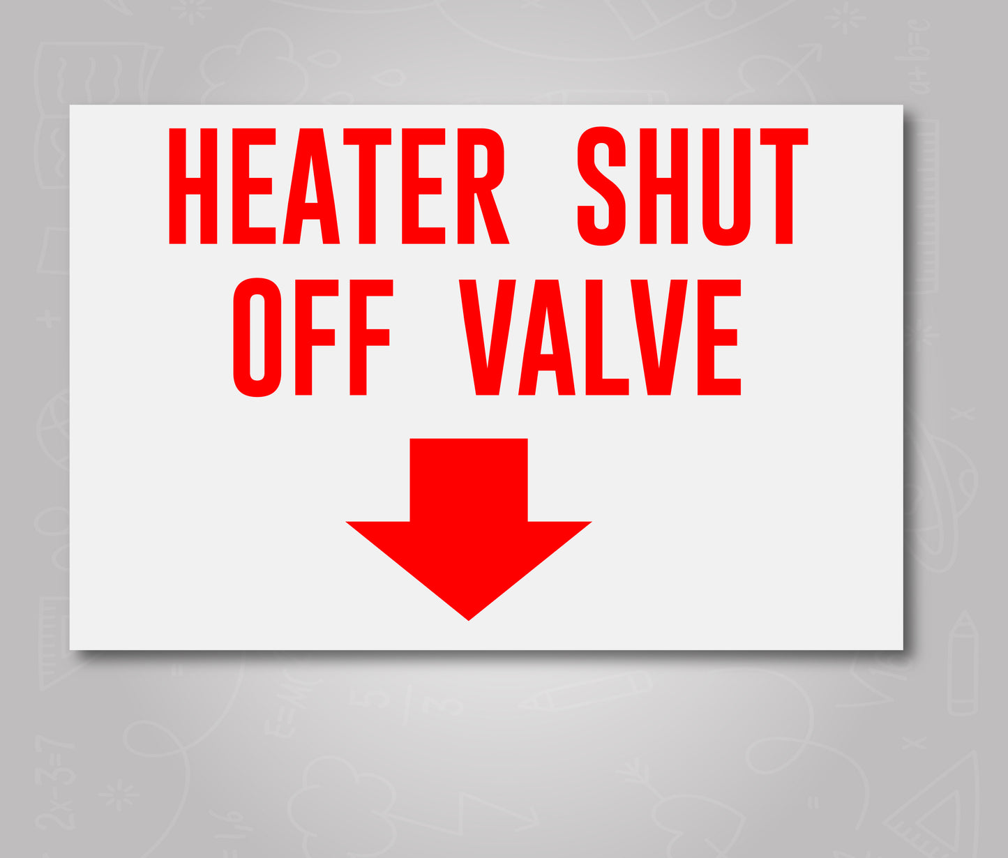 Heater Shut Off Valve - School Bus Decal Sticker