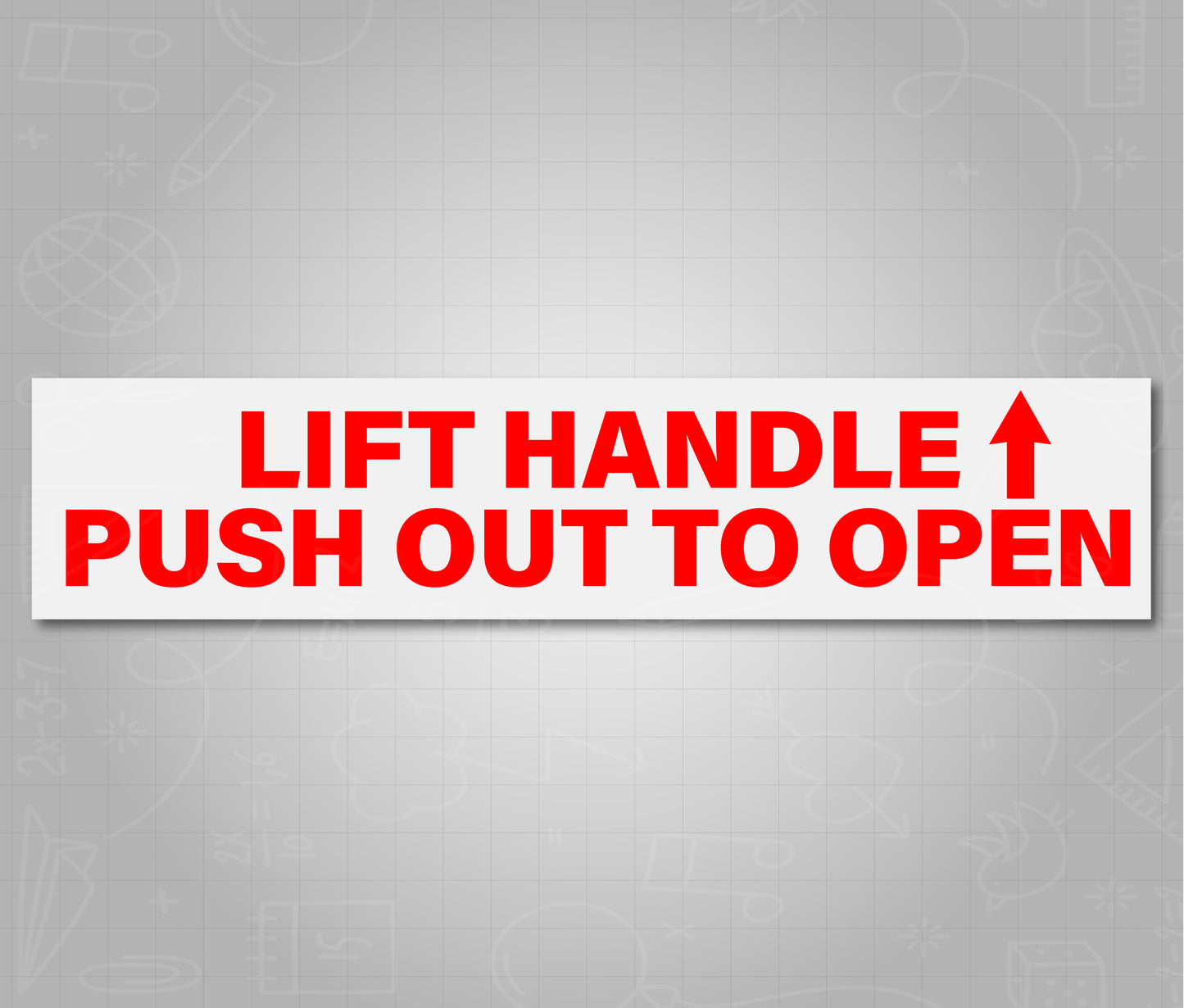 Lift Handle Push Out To Open Red - School Bus Decal Sticker