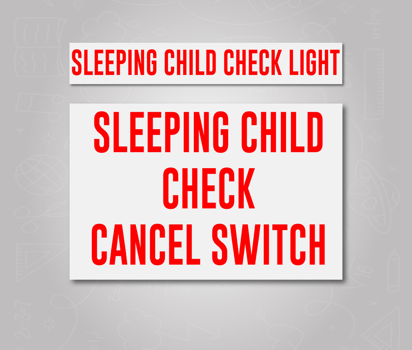 Sleeping Child Check & Cancel Set - School Bus Decal Sticker