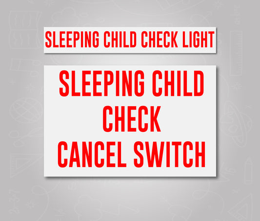 Sleeping Child Check & Cancel Set - School Bus Decal Sticker