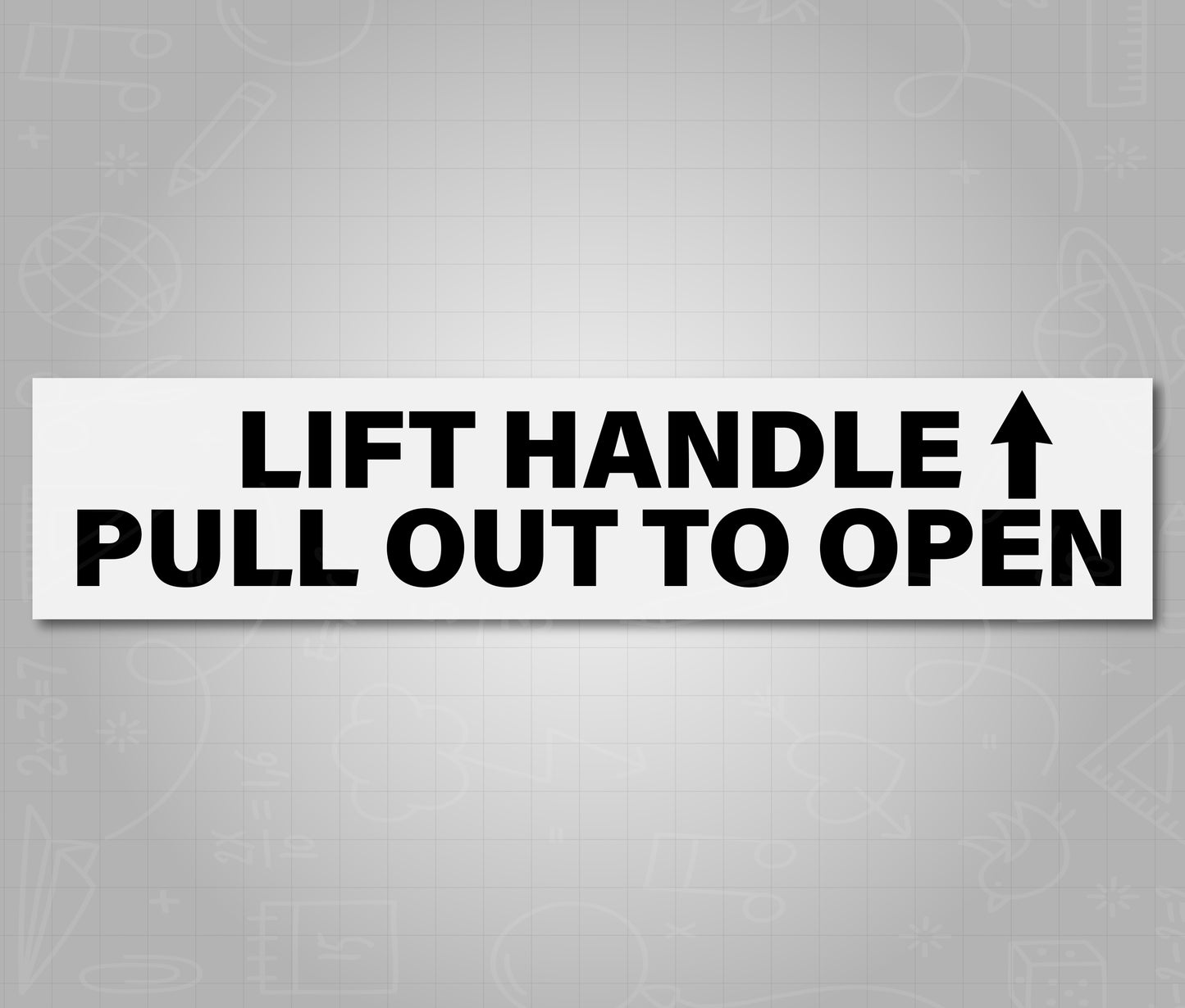 Lift Handle Pull Out To Open Black - School Bus Decal Sticker