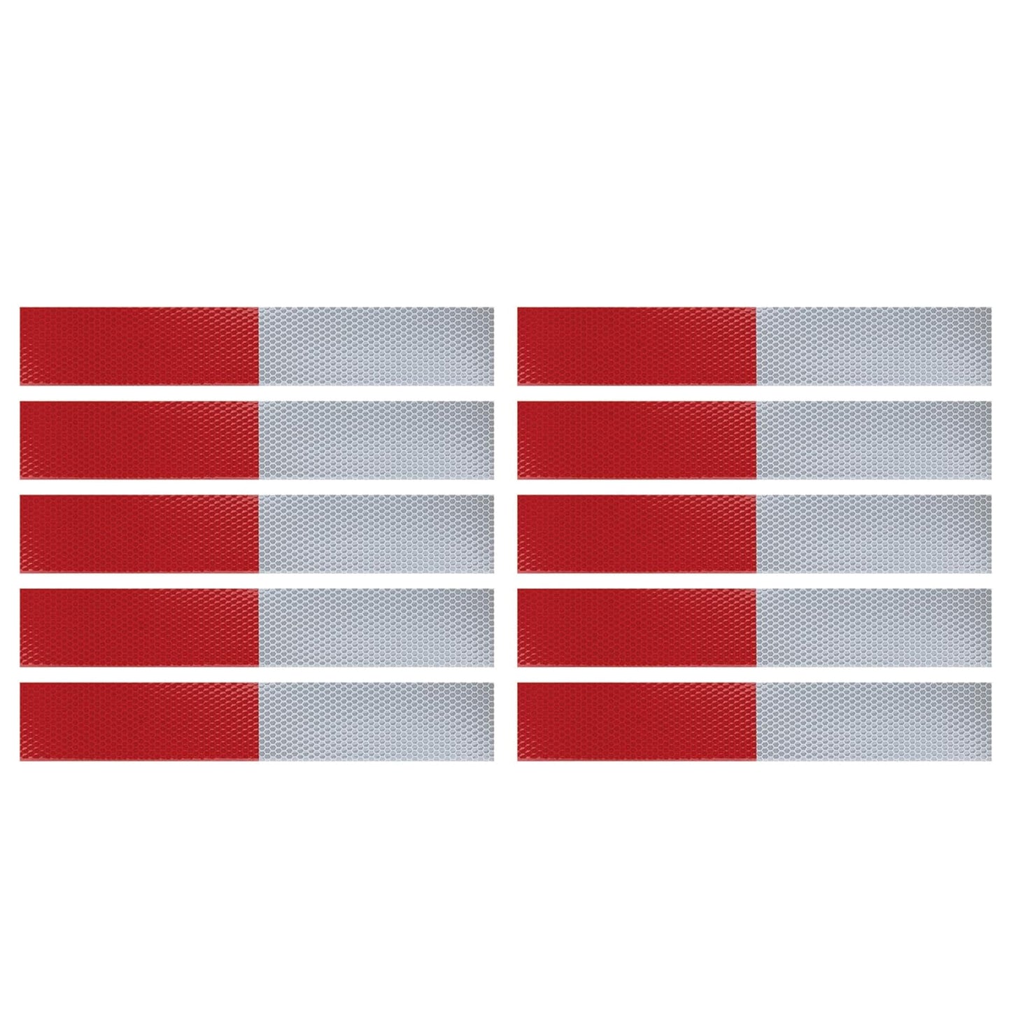 Magnetic Red & White Reflective Strips (Various Sizes & Pack Sizes)