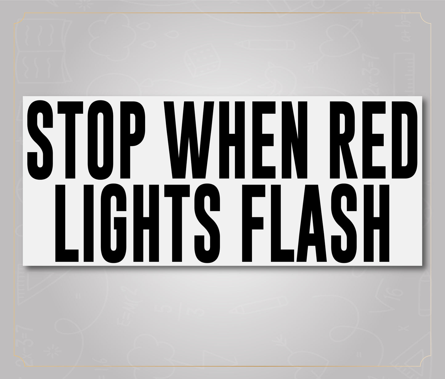 Stop When Red Lights Flash Thomas Built Version 2 - School Bus Decal Sticker