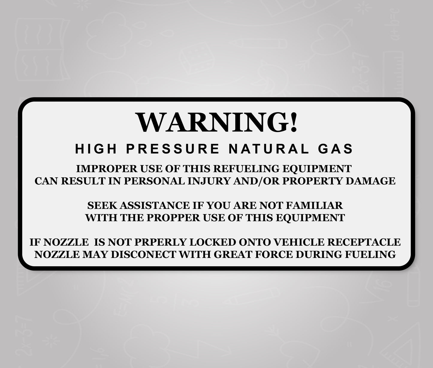 CNG Warning! High-Pressure Natural Gas - School Bus Decal Sticker