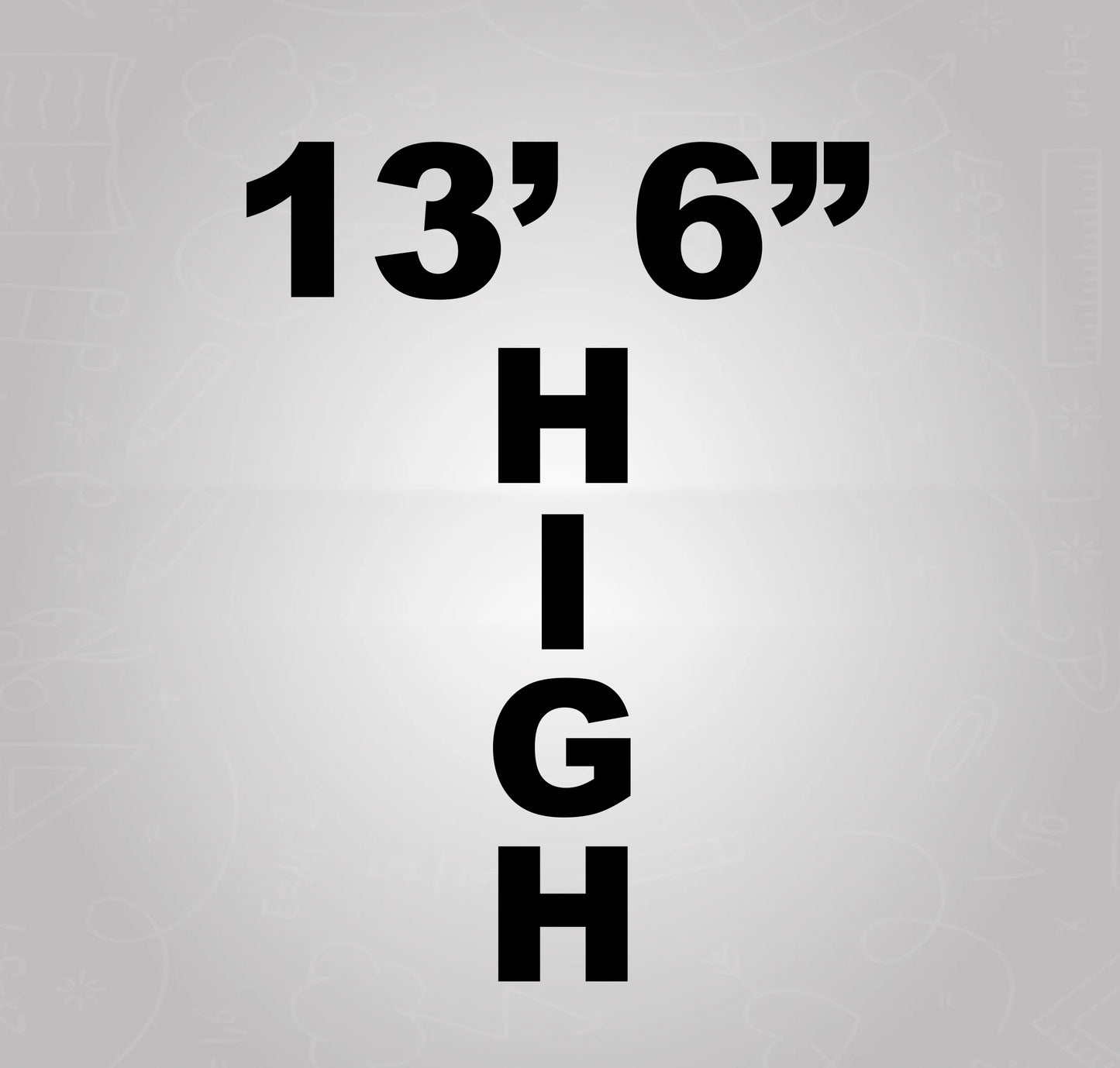 Vehicle, Trailer or Box Height Decal Sticker (Set of 2)