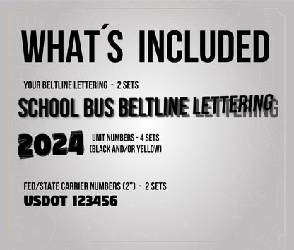 Thomas Built C-2 Lettering | Yellow School Bus Decal Stickers