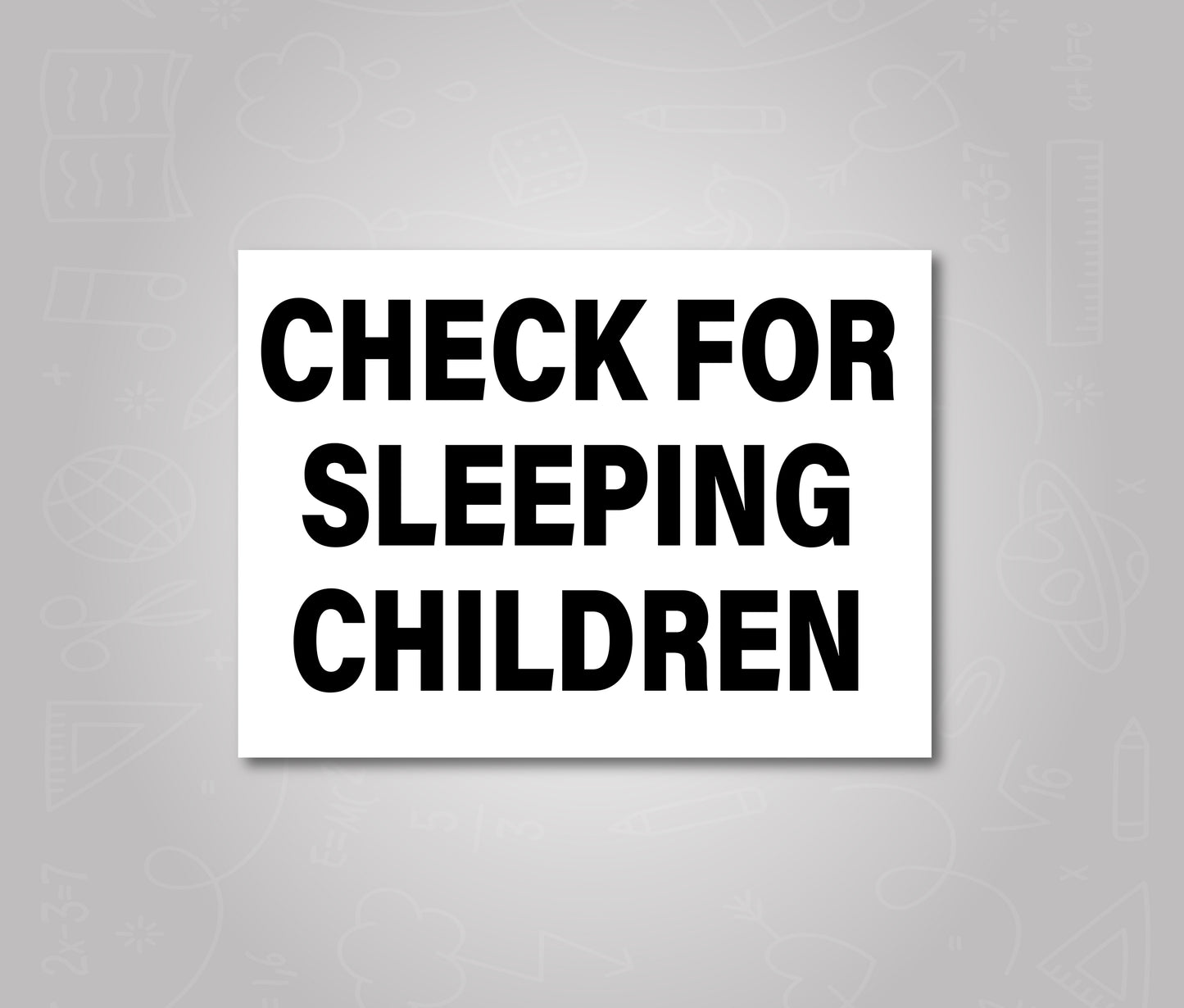 Check For Sleeping Children - School Bus Decal Sticker