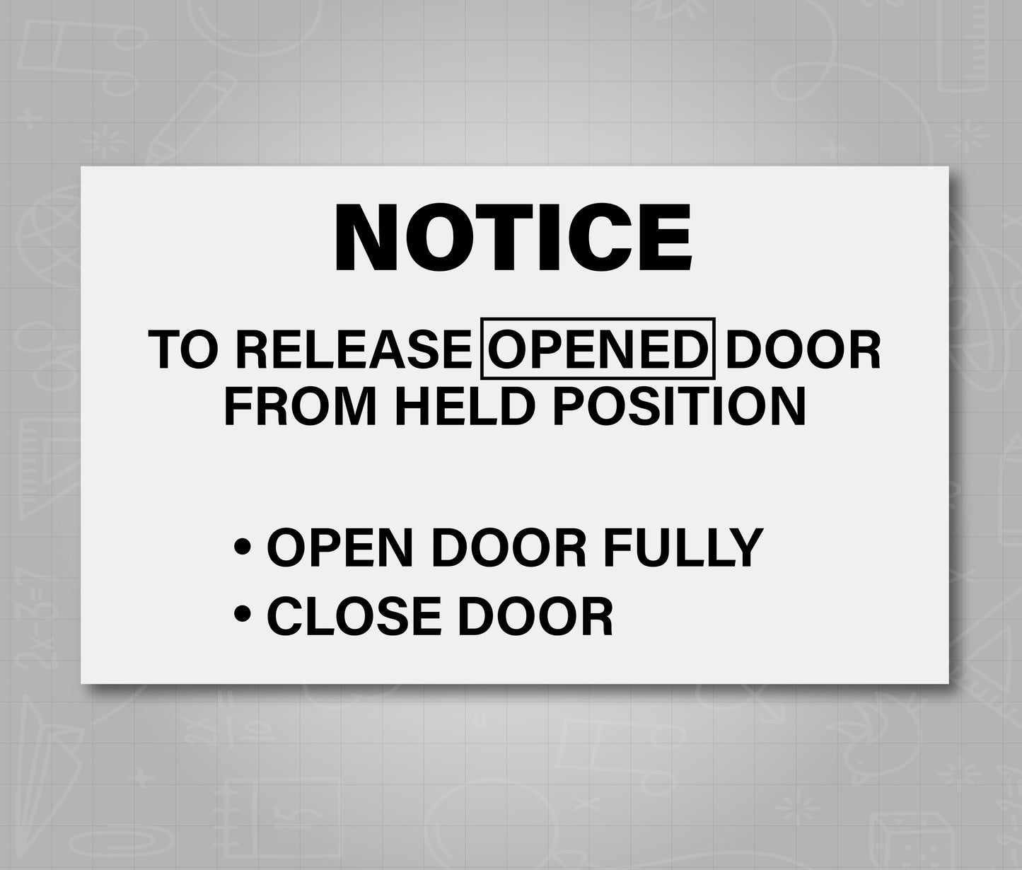 Door Hold Open Release Instructions - School Bus Decal Sticker