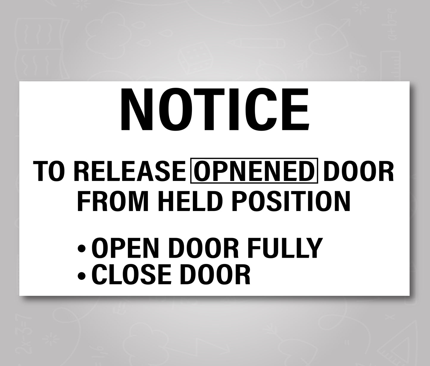 Door Hold Open Release Instructions - School Bus Decal Sticker