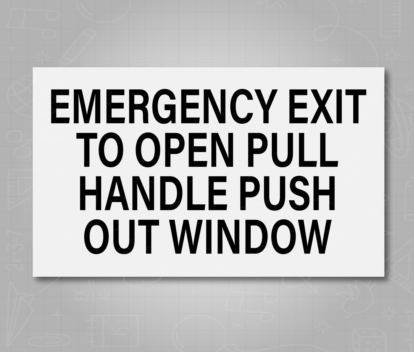 Emergency Exit Pull Handle Push Out Window - School Bus Decal Sticker