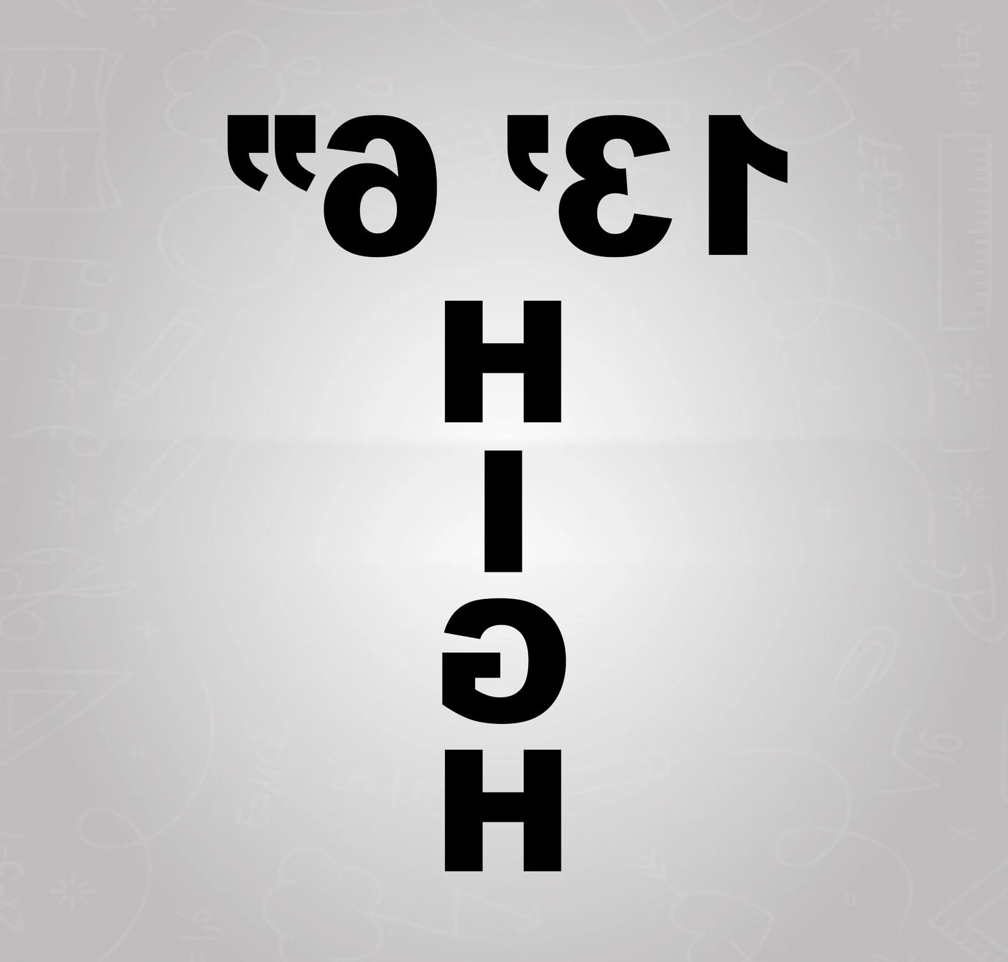 Reversed Vehicle, Trailer or Box Height Decal Sticker (Set of 2)