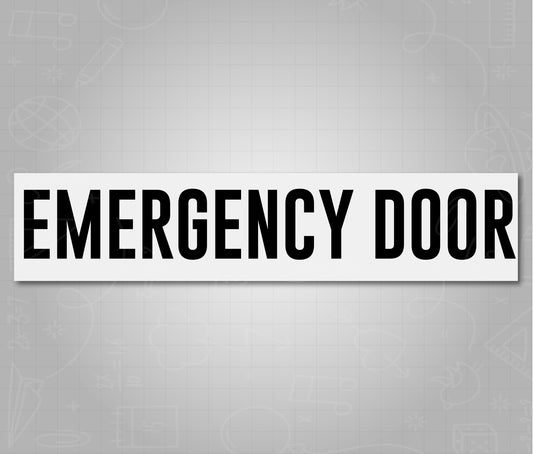 Emergency Door- Black School Bus Decal Sticker