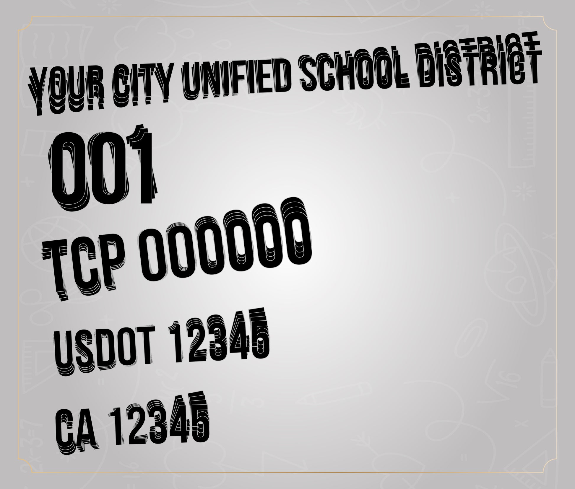 Blue Bird Small Vision Lettering | Yellow School Bus Decal Stickers ...