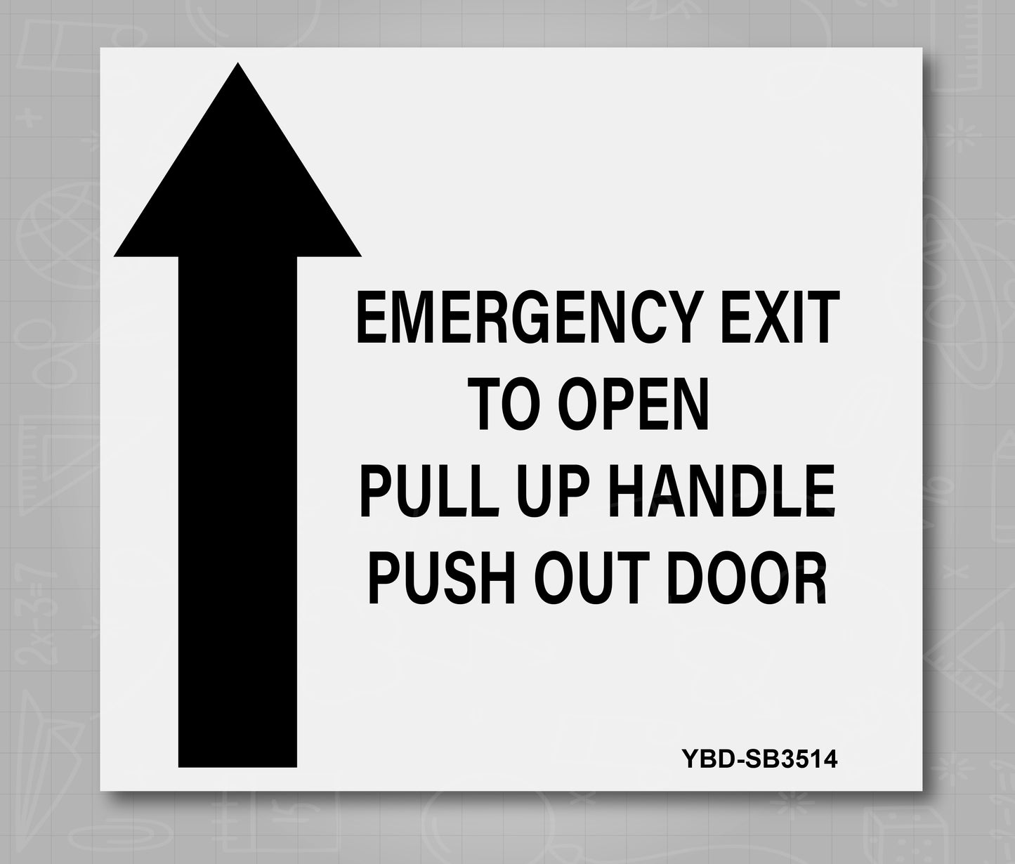 Emergency Exit To Open Pull Up Handle Push Out Door - School Bus Decal Sticker