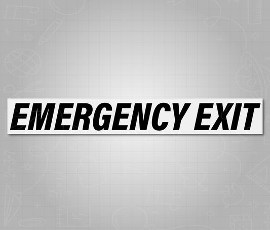 Emergency Exit Italic - Black School Bus Decal Sticker