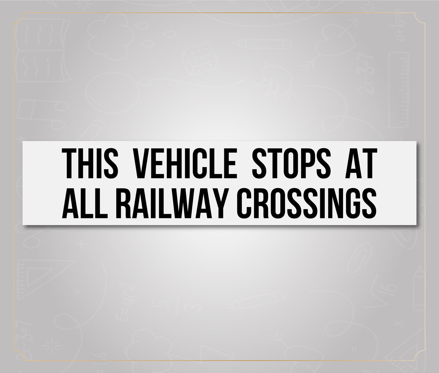 This Vehicle Stops At All Railway Crossings - School Bus Decal Sticker