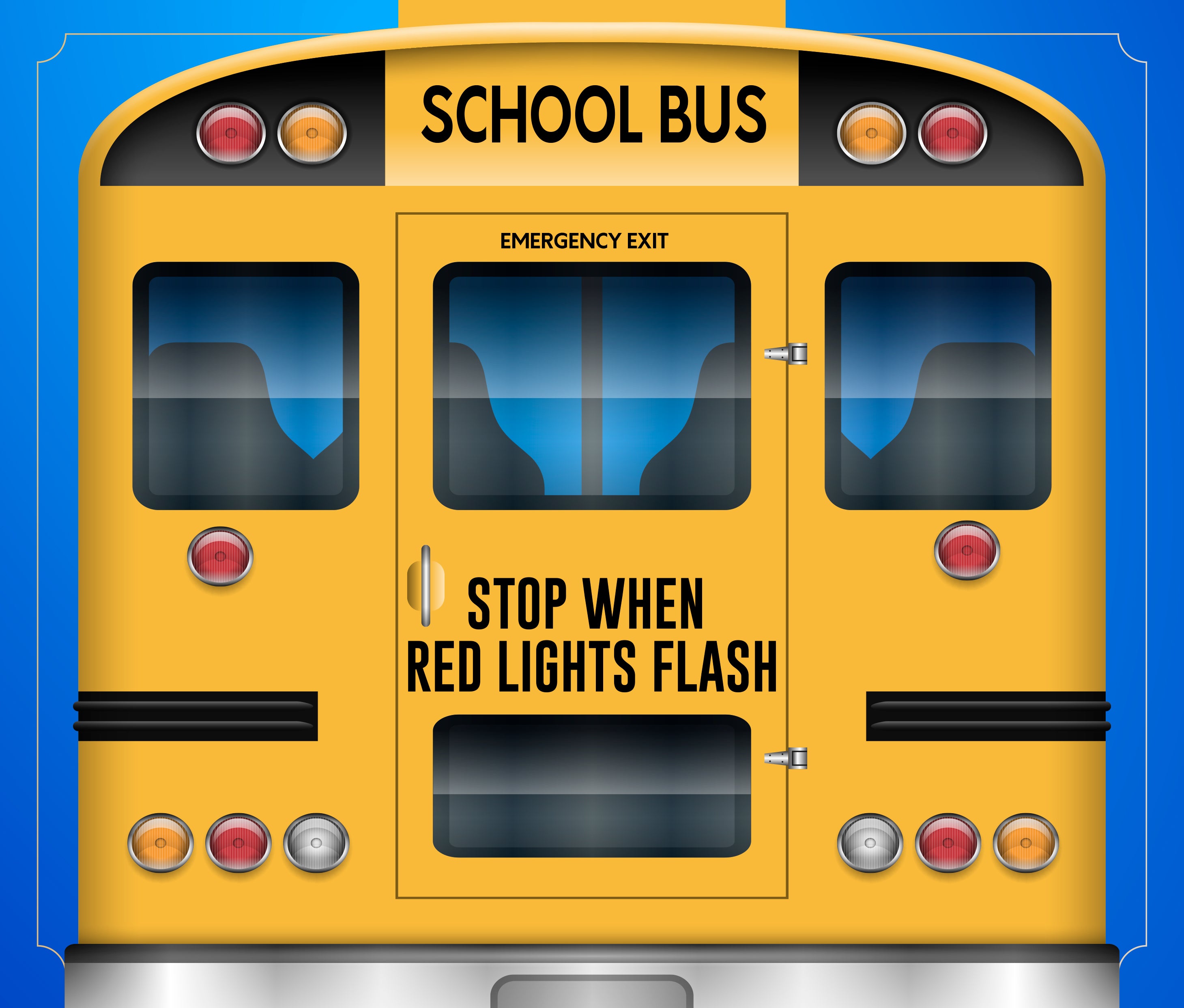 Collins Bus Lettering Stop When Red Lights Flash Collins - School Bus Decal Sticker – Bus Decals
