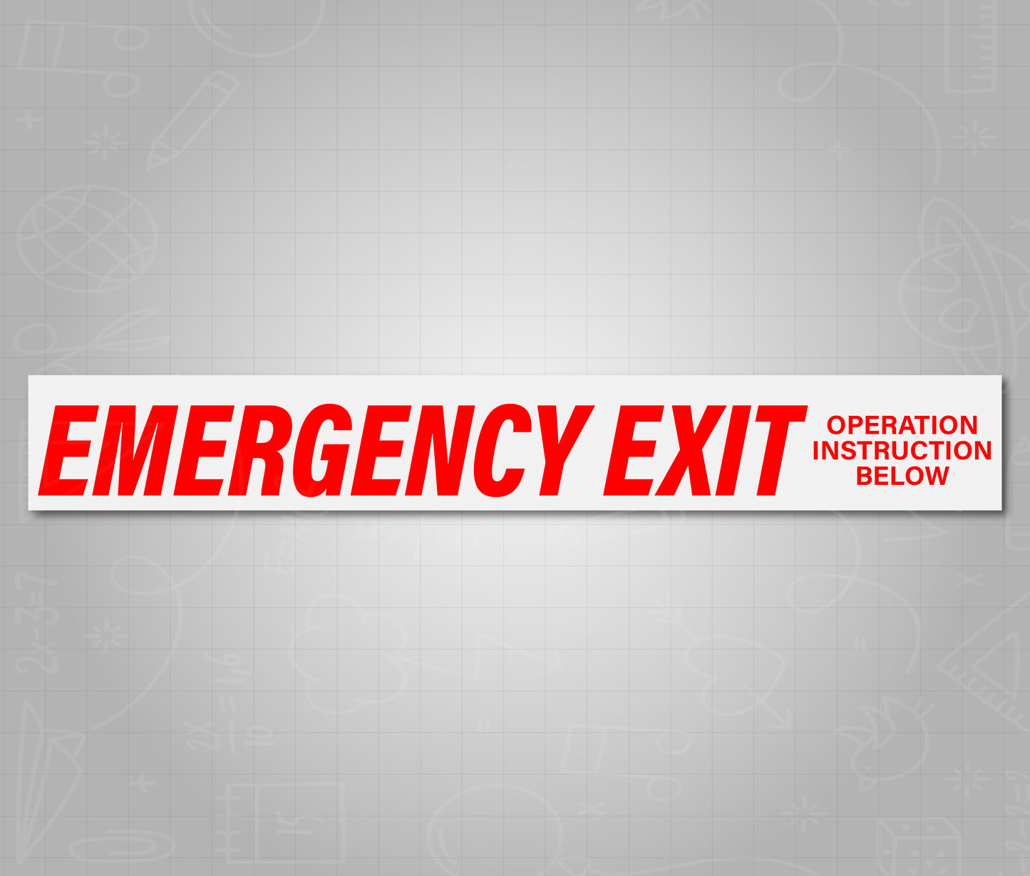 Emergency Exit Instructions Below - Red School Bus Decal Sticker