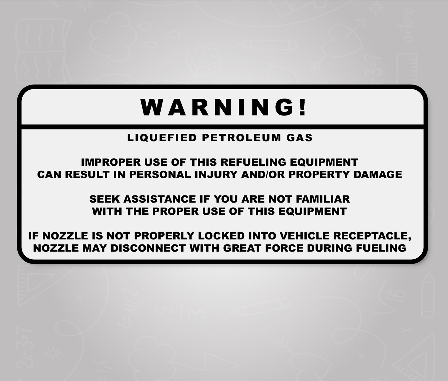 LPG Warning! High-Pressure Natural Gas - School Bus Decal Sticker