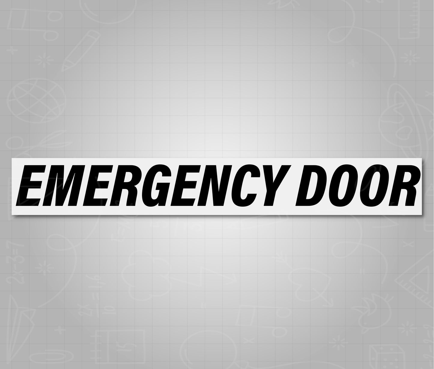 Emergency Door Italic - Black or Red School Bus Decal Sticker