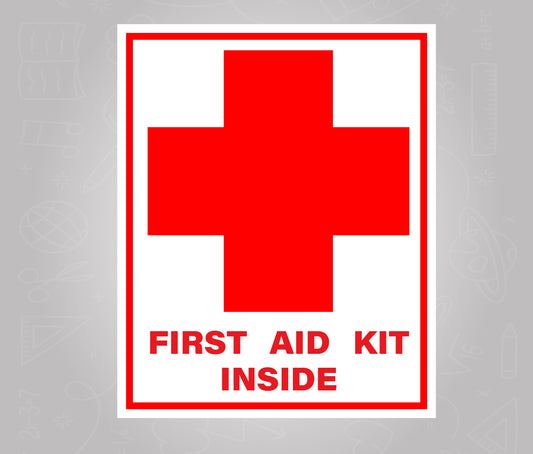 First Aid Kit Inside with Cross - School Bus Decal Sticker