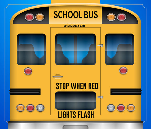 Stop When Red Lights Flash IC C Series - School Bus Decal Sticker