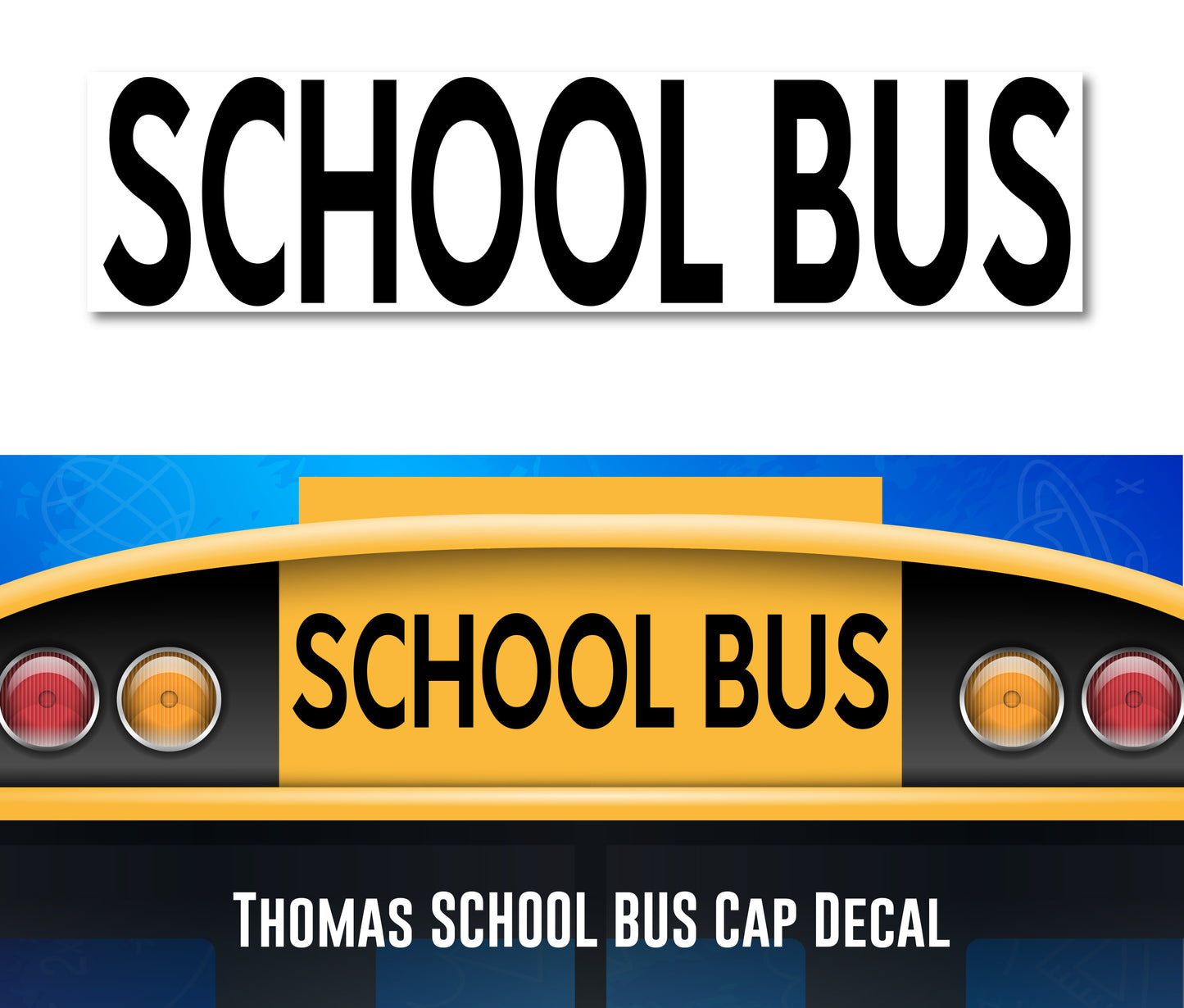 Thomas School Bus Cap Decal Sticker